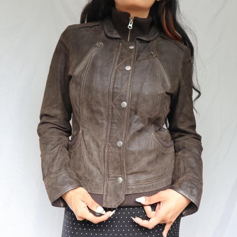DANIER Leather Moto Bomber Jacket